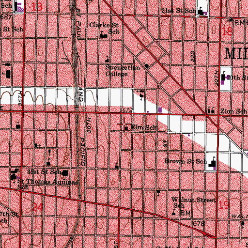 Topographic Map of Starms Early Childhood School, WI