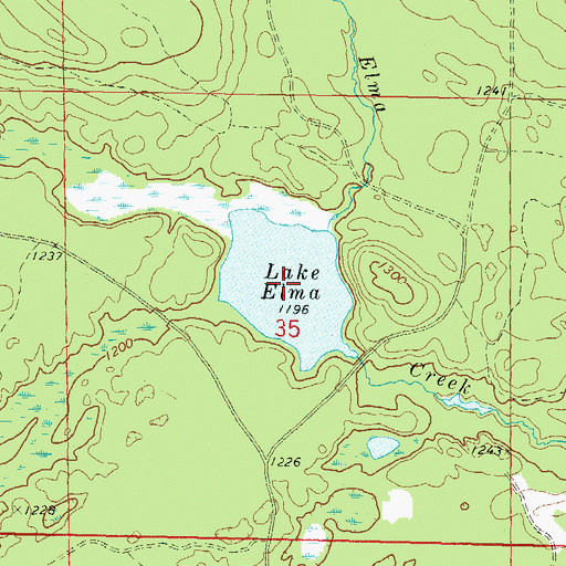 Topographic Map of Lake Elma, WI
