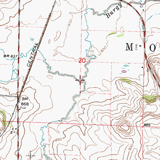 Topographic Map of Elmer School Branch, WI