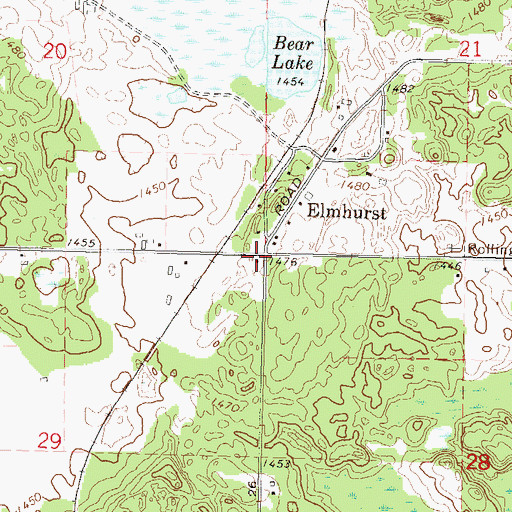 Topographic Map of Elmhurst, WI