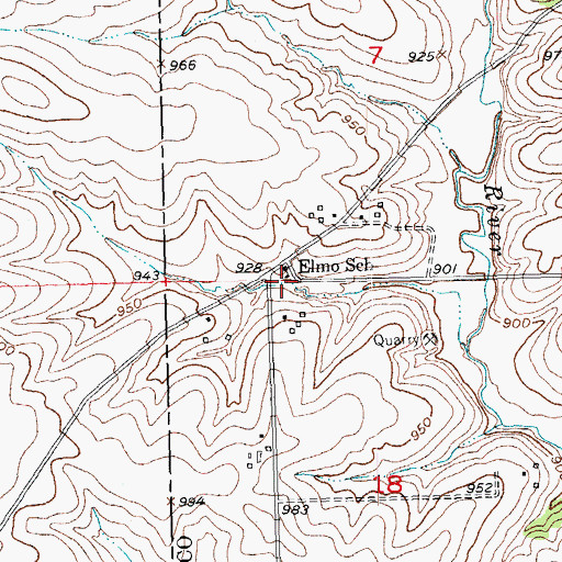 Topographic Map of Elmo School, WI