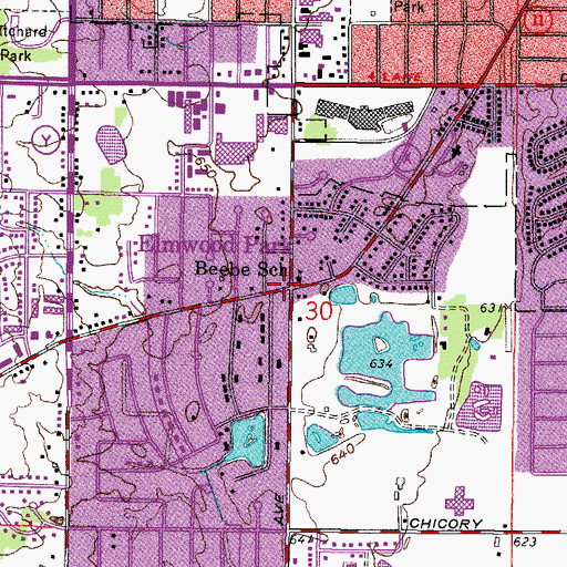 Topographic Map of Elmwood Park, WI