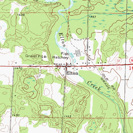 Topographic Map of Elton, WI