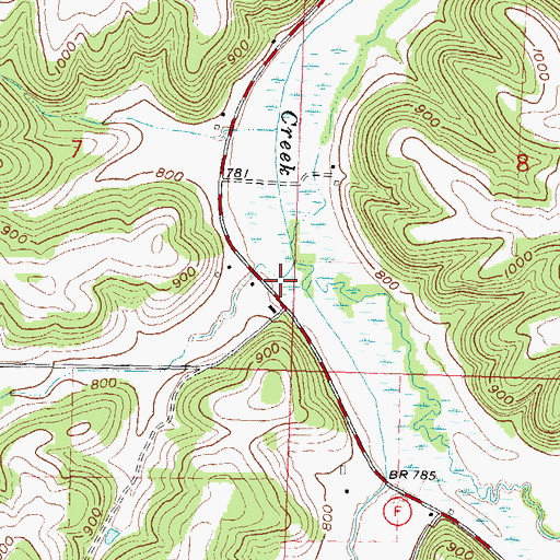 Topographic Map of Elvers Creek, WI