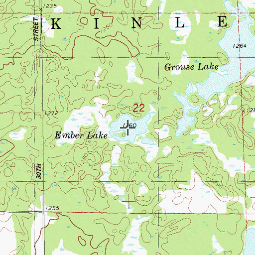 Topographic Map of Ember Lake, WI