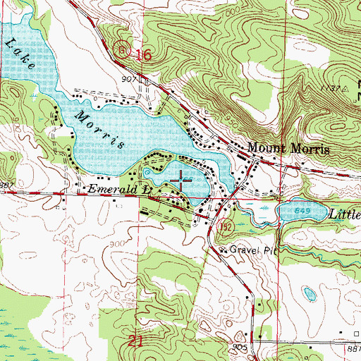 Topographic Map of Emerald Lake, WI