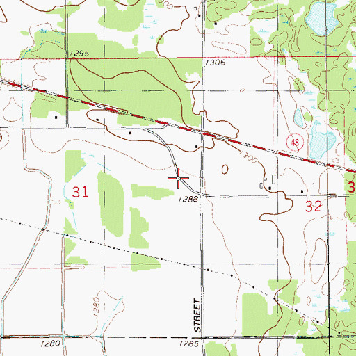 Topographic Map of Emerson School, WI