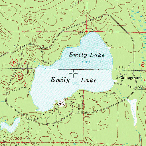 Topographic Map of Emily Lake, WI