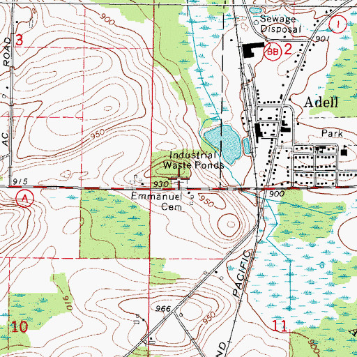 Topographic Map of Emmanuel Cemetery, WI