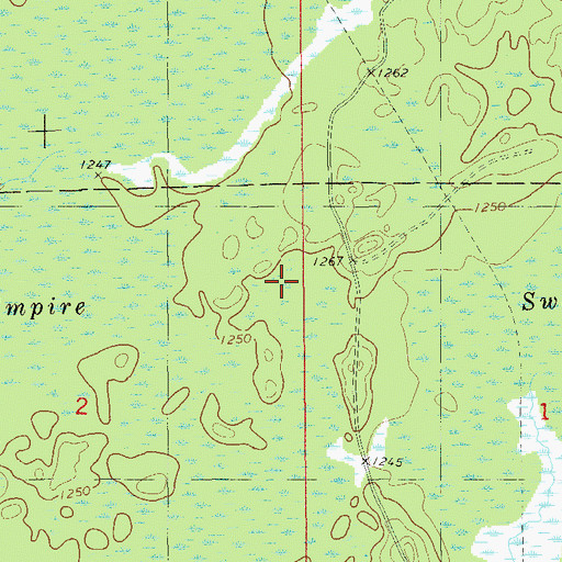 Topographic Map of Empire Swamp, WI