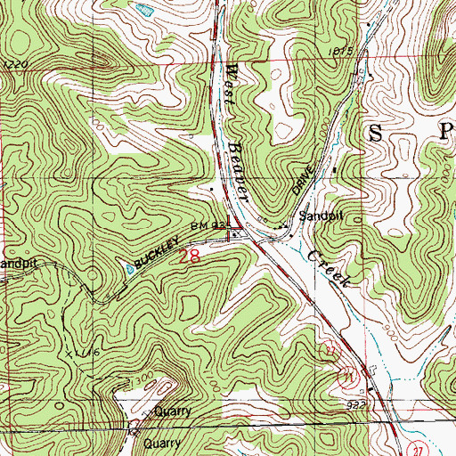 Topographic Map of Endres School, WI