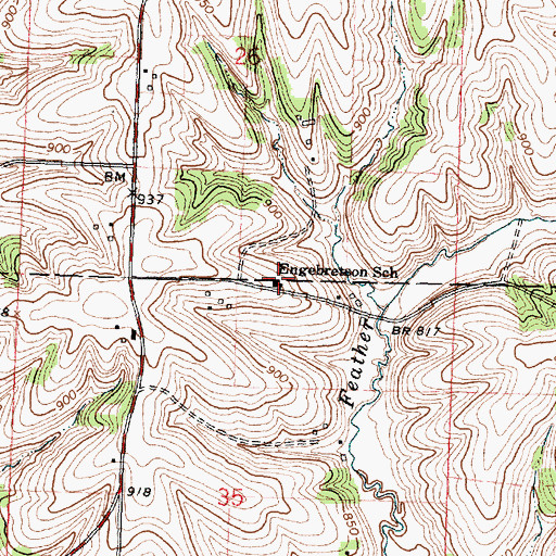 Topographic Map of Engebretson School, WI