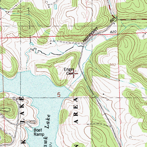 Topographic Map of Enger Cemetery, WI
