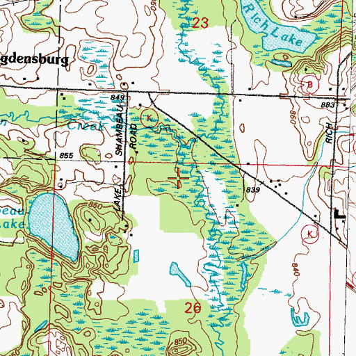 Topographic Map of Engibretson Creek, WI