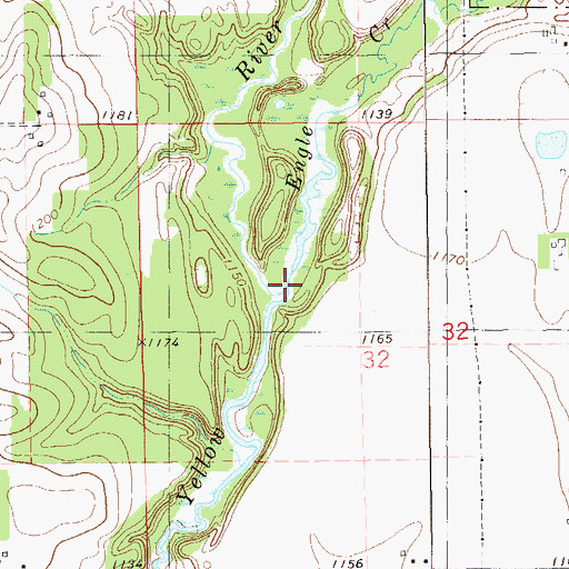 Topographic Map of Engle Creek, WI