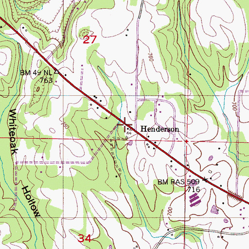 Topographic Map of Henderson, AL