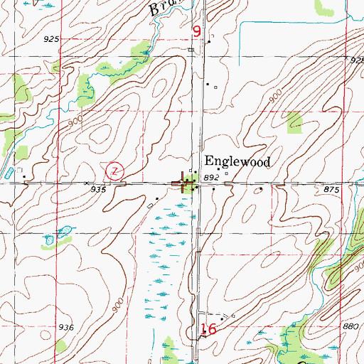 Topographic Map of Englewood School (historical), WI