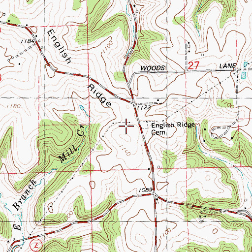 Topographic Map of English Ridge School (historical), WI
