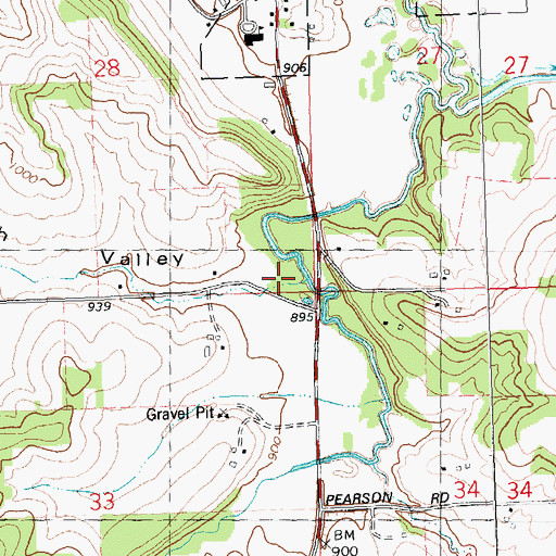 Topographic Map of English Valley, WI