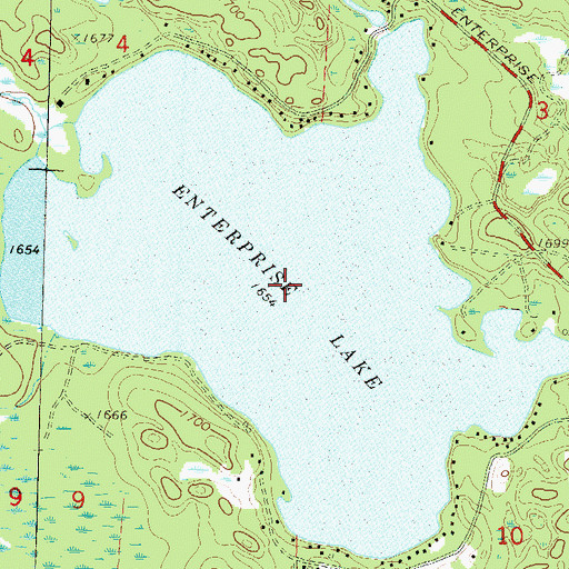 Topographic Map of Enterprise Lake, WI