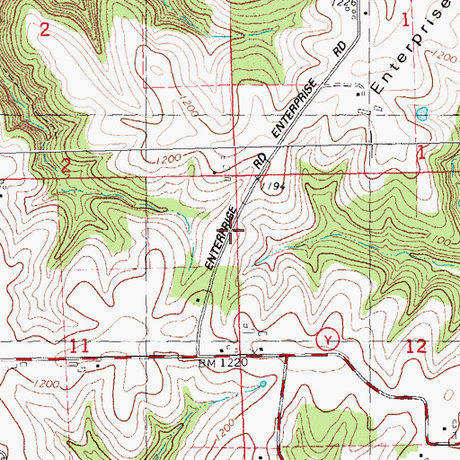 Topographic Map of Enterprise School, WI