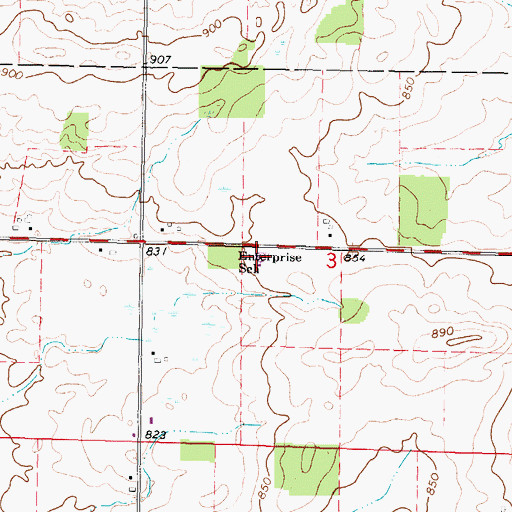 Topographic Map of Enterprise Special Education School, WI
