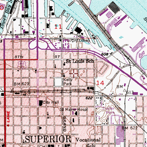 Topographic Map of Ericsson School (historical), WI
