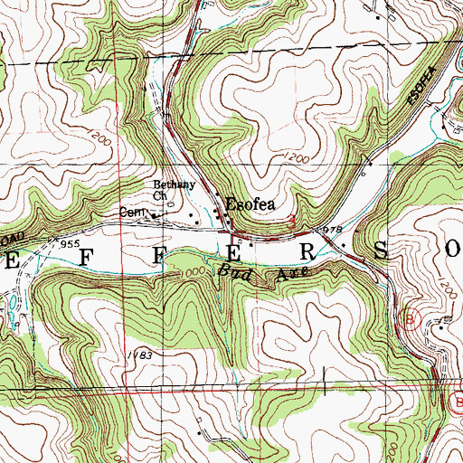 Topographic Map of Esofea, WI