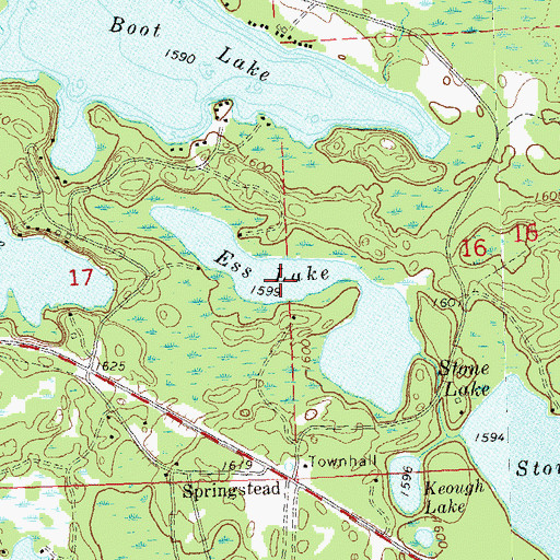 Topographic Map of Ess Lake, WI