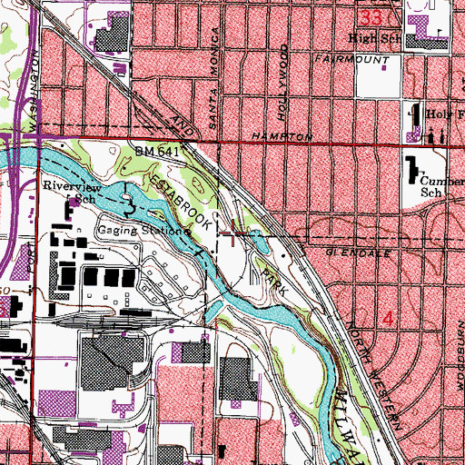 Topographic Map of Estabrook Park, WI