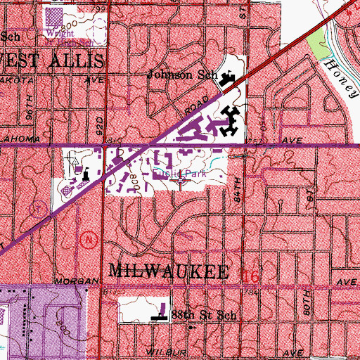 Topographic Map of Euclid Park, WI