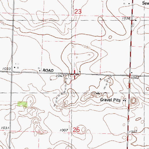 Topographic Map of Evangelical Cemetery, WI