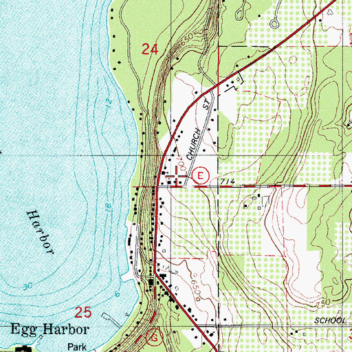 Topographic Map of Evangelical Church, WI