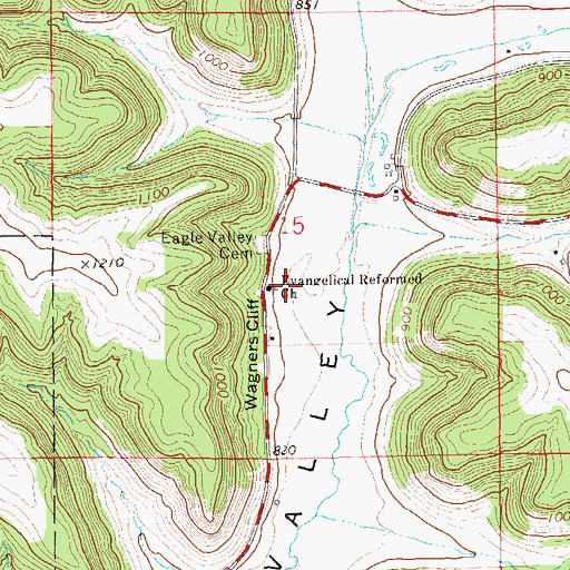 Topographic Map of Evangelical Reformed Church, WI