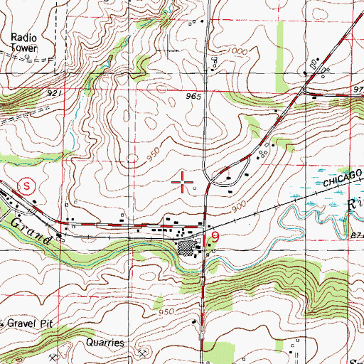 Topographic Map of Evergreen School (historical), WI