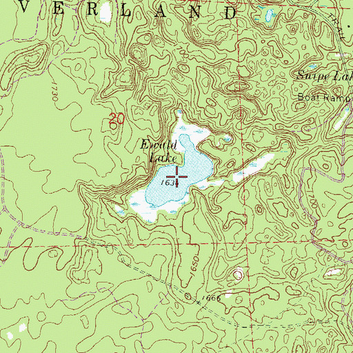 Topographic Map of Ewald Lake, WI