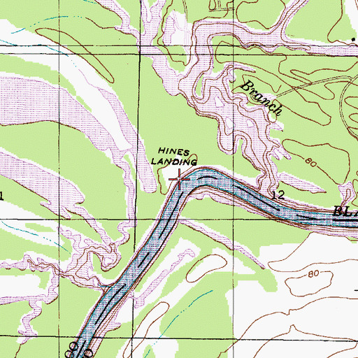 Topographic Map of Hines Landing, AL