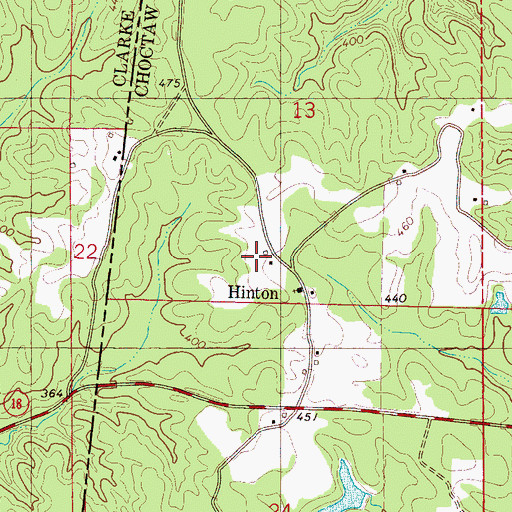 Topographic Map of Hinton, AL