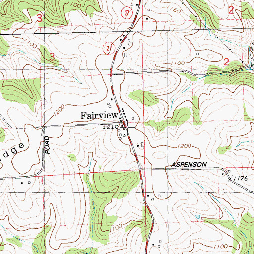 Topographic Map of Fairview, WI