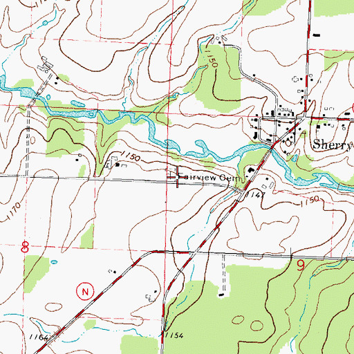 Topographic Map of Fairview Cemetery, WI