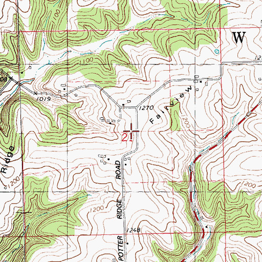 Topographic Map of Fairview Ridge, WI