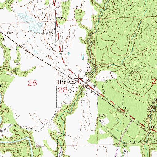 Topographic Map of Hirsch, AL