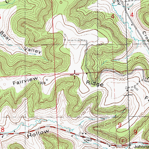 Topographic Map of Fairview Ridge, WI