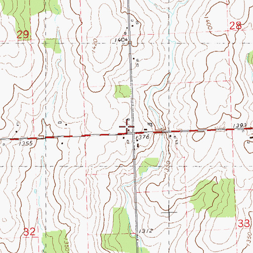 Topographic Map of Fairview School, WI