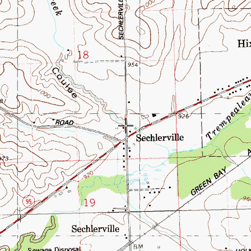 Topographic Map of Fall Coulee, WI