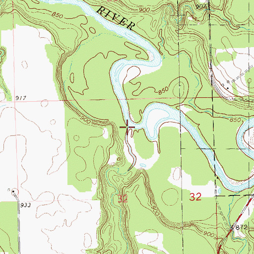 Topographic Map of Fall Creek, WI