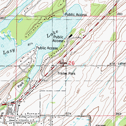 Topographic Map of Fall River Cemetery, WI