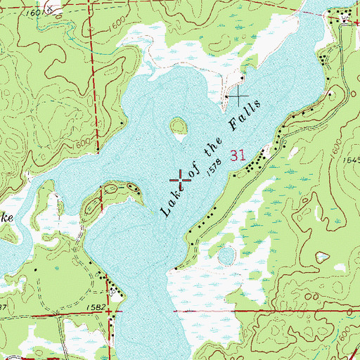 Topographic Map of Lake of the Falls, WI