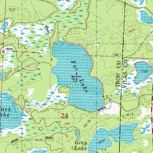 Topographic Map of Fat Lake, WI