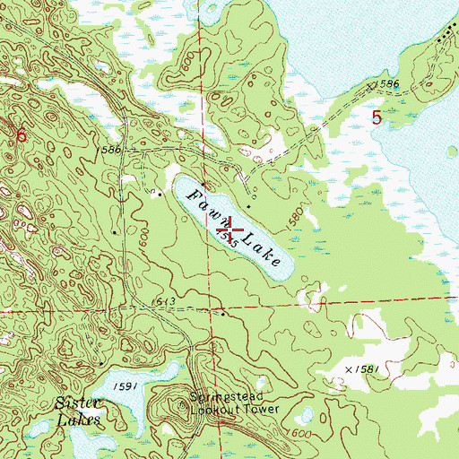 Topographic Map of Fawn Lake, WI